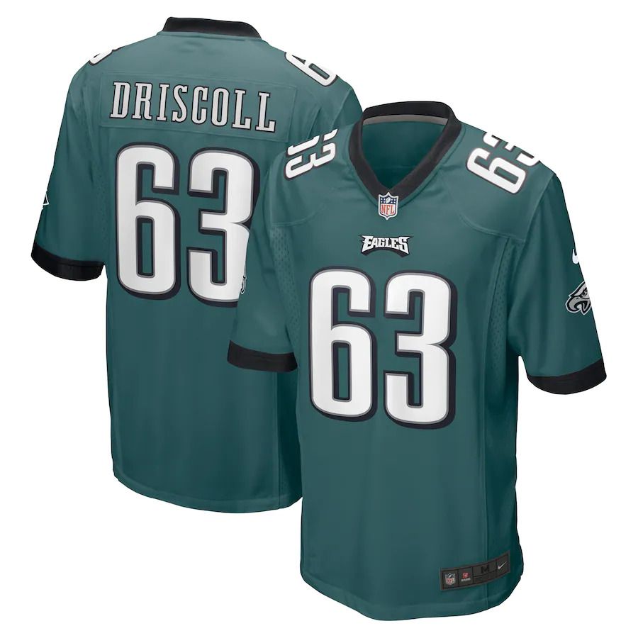 Men Philadelphia Eagles 63 Jack Driscoll Nike Midnight Green Game NFL Jersey